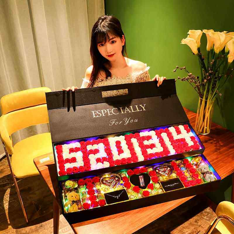 新款直销玫瑰香皂花礼盒520情人节礼物创意实用新奇生日礼物送女