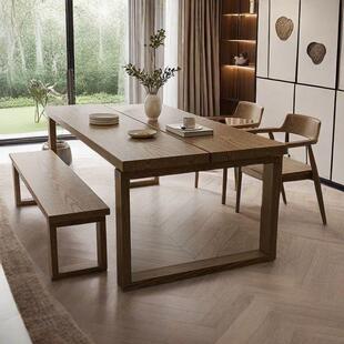简约餐桌家用小户型仿实木餐桌长方形吃饭桌子客厅家用餐桌椅套装