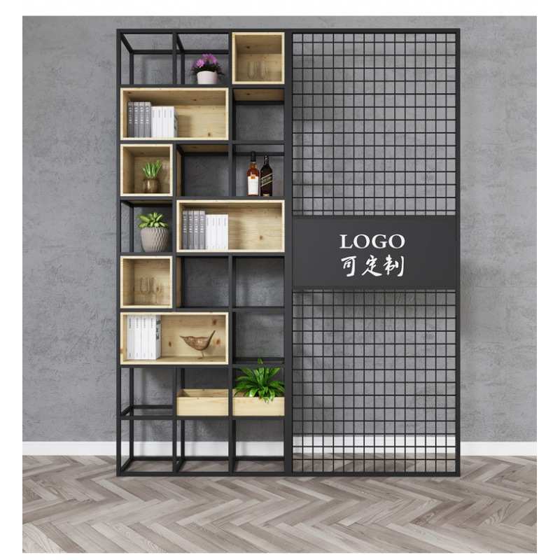 餐厅展示架物隔断屏风工业架办公室艺装饰客厅风创意置铁铁网书架