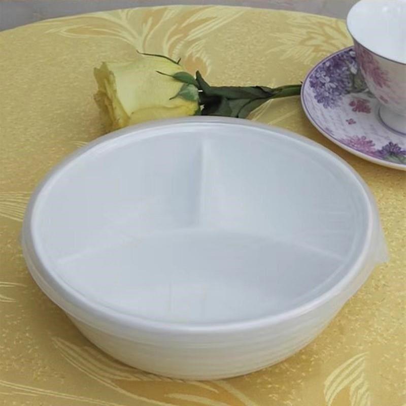 陶瓷餐盘带盖子分格饭碗可微波炉加热适合蒸笼蒸菜潮州产带餐选-