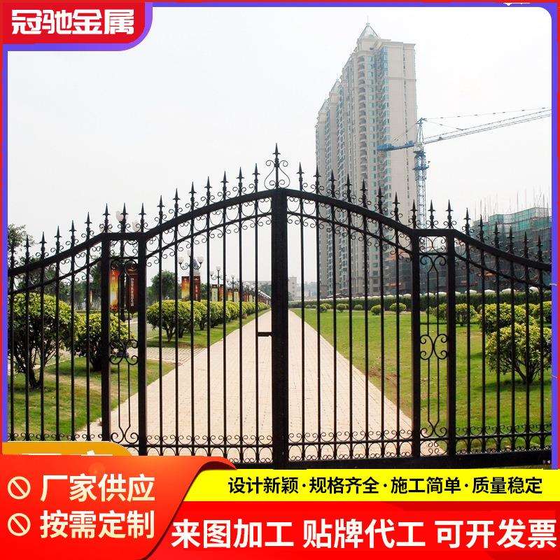 铁艺大门庭院平移可折叠别墅双开门工厂学校幼儿园智能密码锁