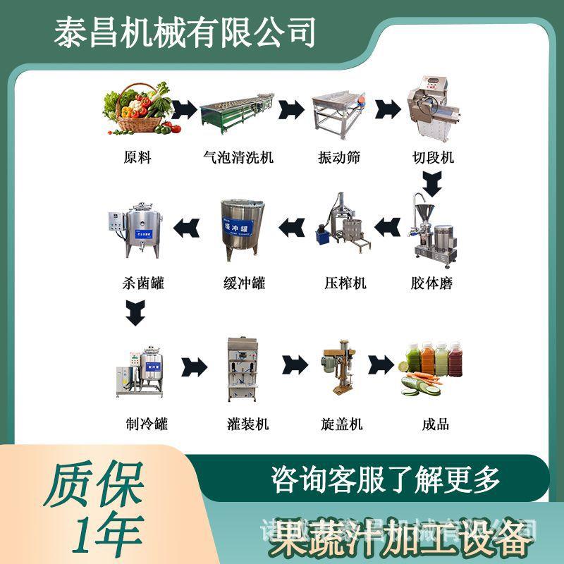 果蔬汁加工设备胡萝卜汁饮料生产线果蔬汁榨汁设备菠菜汁加工机械