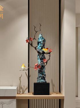 铜艺坊喜上眉梢彩铜摆件铜雕工艺品办公室客厅玄关铜摆件家居饰品