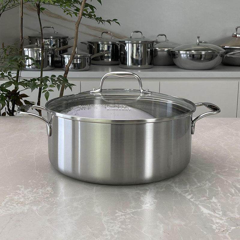 不锈钢无涂层无铆钉煎炖闷蒸炒多功能锅电磁炉燃气灶通用蒸锅火锅