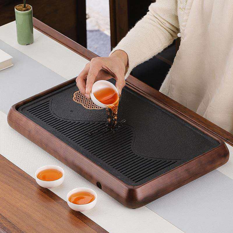 新款精品高端木石质茶盘高级茶台客厅家用蓄水排水两用办公室送礼