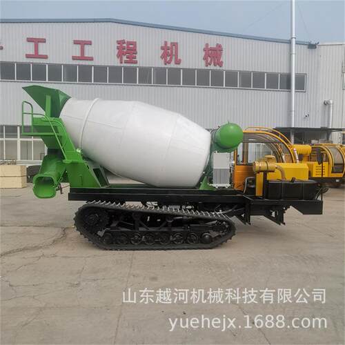 履带搅拌运输车沙漠运输1-4方可后开侧开下料口履带混凝土罐车