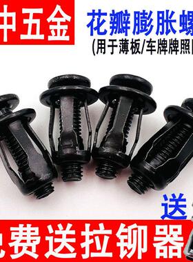 花瓣膨胀螺丝黑色花瓣螺母中空壁虎空心铁皮固定拉铆螺丝