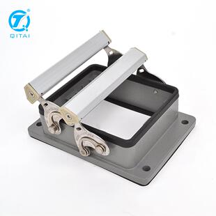 H32B 1L重载连接器外壳下壳矩形双扣侧出顶出工业防水航空插头