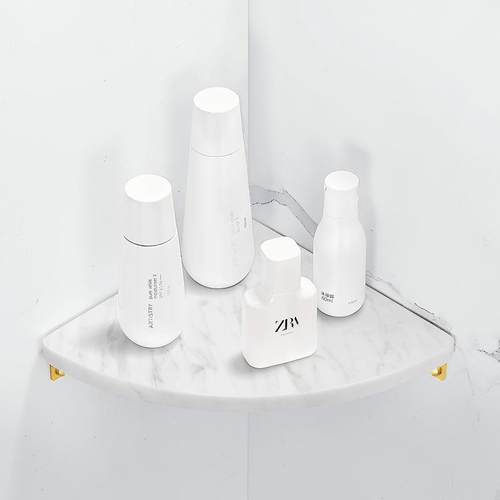 免打孔浴室置浴室角架物架卫生间壁全铜大理石三角架厕挂式角收蓝