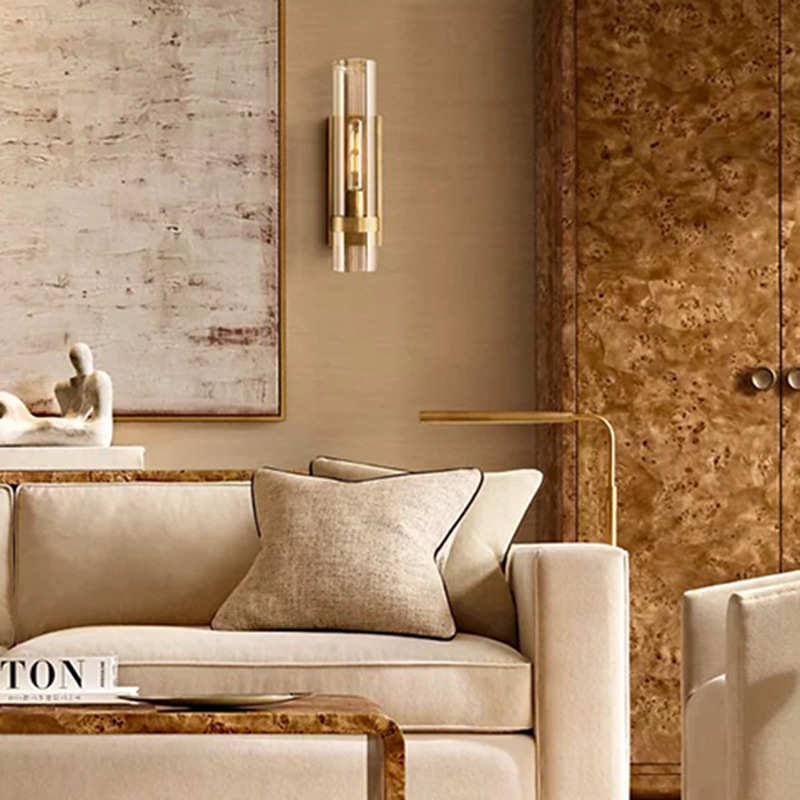 客厅背景墙创意设计师楼梯走廊过道壁灯 轻奢全铜水晶床头壁灯