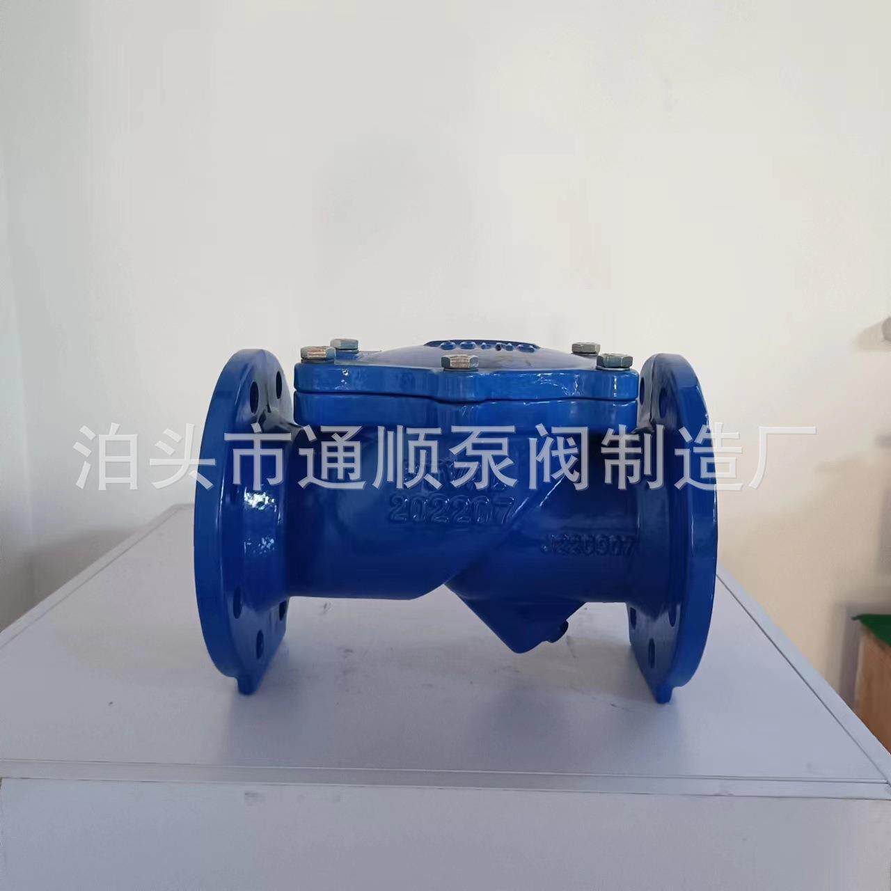 橡胶瓣止回阀卧式铸铁法兰止回阀橡胶瓣单向阀H44X橡胶板止回阀图片