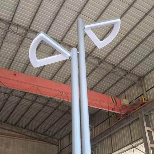 三角形庭院灯具双杆双头LED60W庭院灯户外三角扇形庭院灯头定制