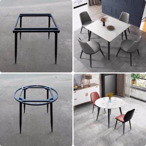 现货简约岩板瓷砖餐桌腿支架金属铁艺桌子架大理石桌脚正方形桌架