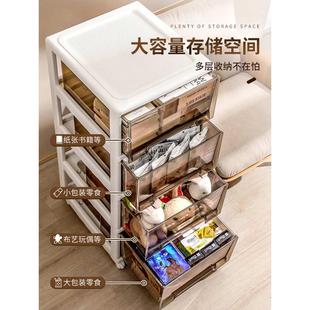 零食置物架子家用收纳架客厅可移动落地储物架卧室多层床头收纳柜