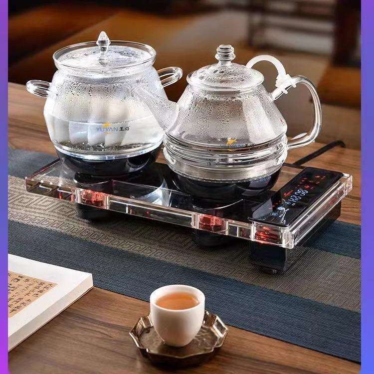 全自动底部上水电热烧水壶茶台嵌入式两用茶艺炉遥控玻璃煮泡茶壶