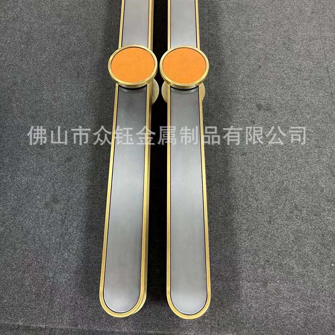 艺术设计简约门把手新中式玻璃门木门拉手仿古铜豪华大拉手