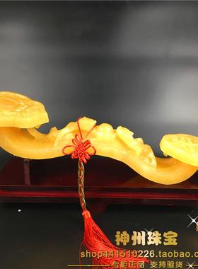 高档天然中玉石黄玉居如件意摆家客厅办公室风水玄关乔迁新居新式