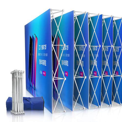 折叠海报架铝合金拉网展架落地式便携展示架签名墙签到处背景