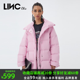 linc金羽杰羽绒服女2021立领围裹感短款白鸭绒(白鸭绒)外套y21803128