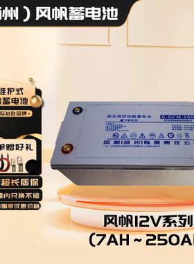 扬州风帆蓄电池6-GFM-100/12V24AH38/65/200太阳能蓄电池铅酸电池