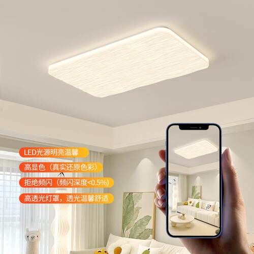 极简厅主灯油风全光护眼简约谱现代法式小爱客智能奶LE（DX-110D