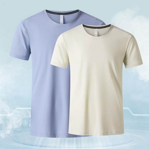 夏季速干短袖T恤男冰丝防晒T恤衫冰感短袖速干透气t恤圆领运动冰