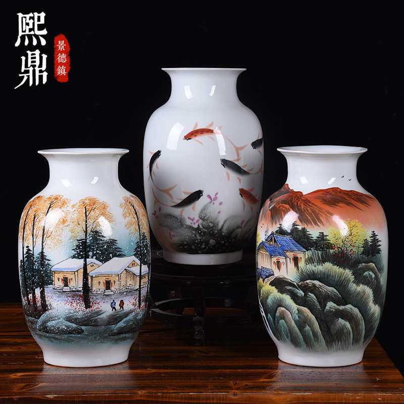 景德镇瓶陶瓷花瓶批发名家手绘鸿运当头冬瓜瓶家居装饰品摆件收藏