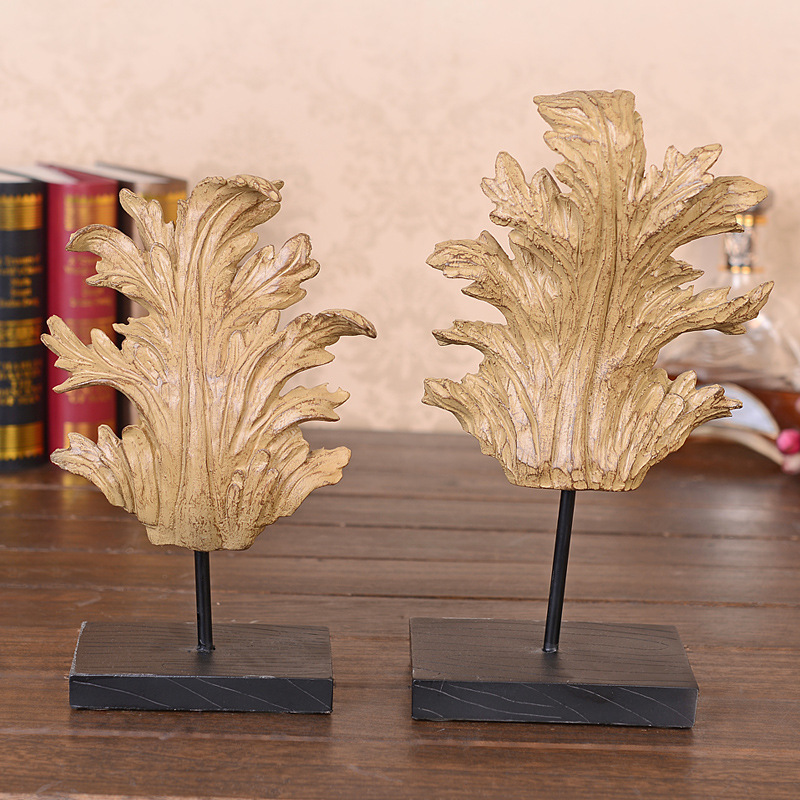 摆件新款装饰美式婚庆工艺复古摆件旧枫叶软地中海风做家居乡村