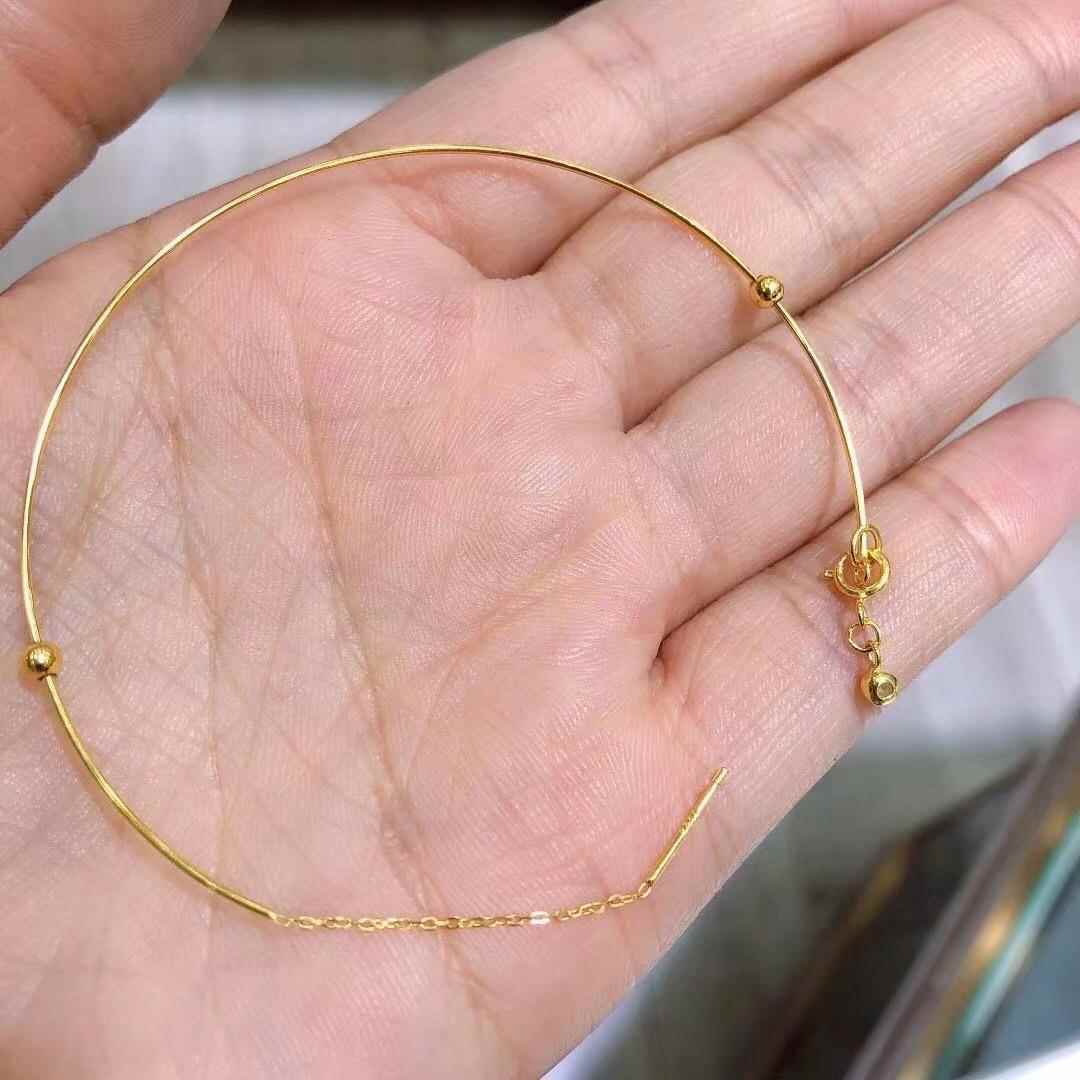 正品925纯法银万能手镯可穿珠子的针古式手链手环diys饰品银配件