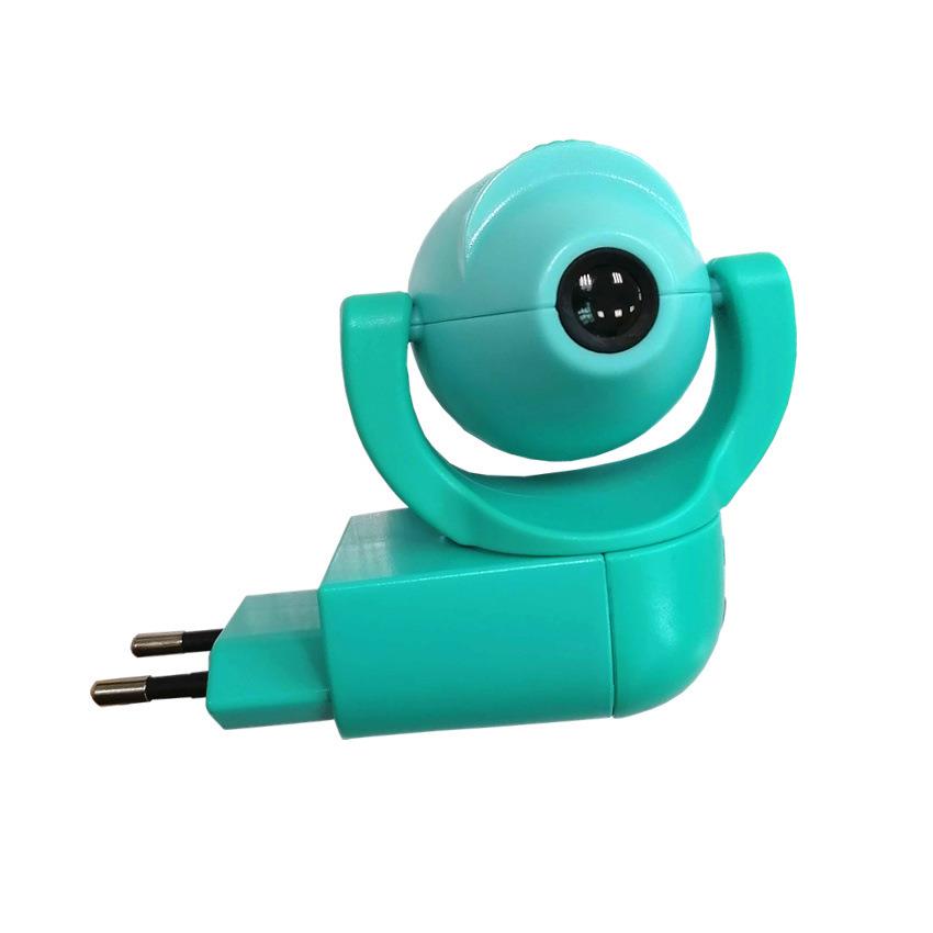 蓝色LE0D投影小夜灯儿童室光欧10感自动控制卡通规22V房间小卧壁