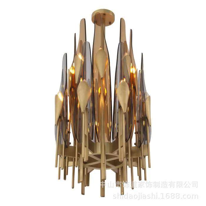 美式创意个性艺术卧室床头吊灯吧台玄关阳台设计师新款全铜玻璃灯