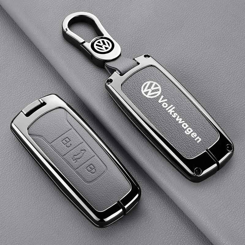 适用2023款大众途锐钥匙套13-22款进口途锐汽车锁匙包遥控金属壳