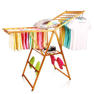 铝合金晾衣架落地折叠凉衣架阳台家用伸缩晒被子室内晾晒不锈钢架