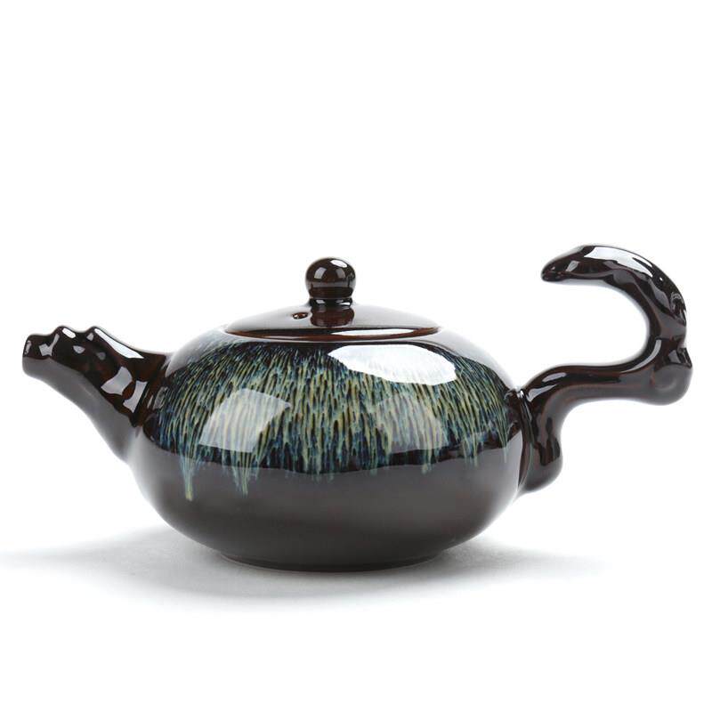 聚晟窑变天目釉建盏茶具套装中式钧窑茶壶盖碗大容量功夫茶具陶瓷