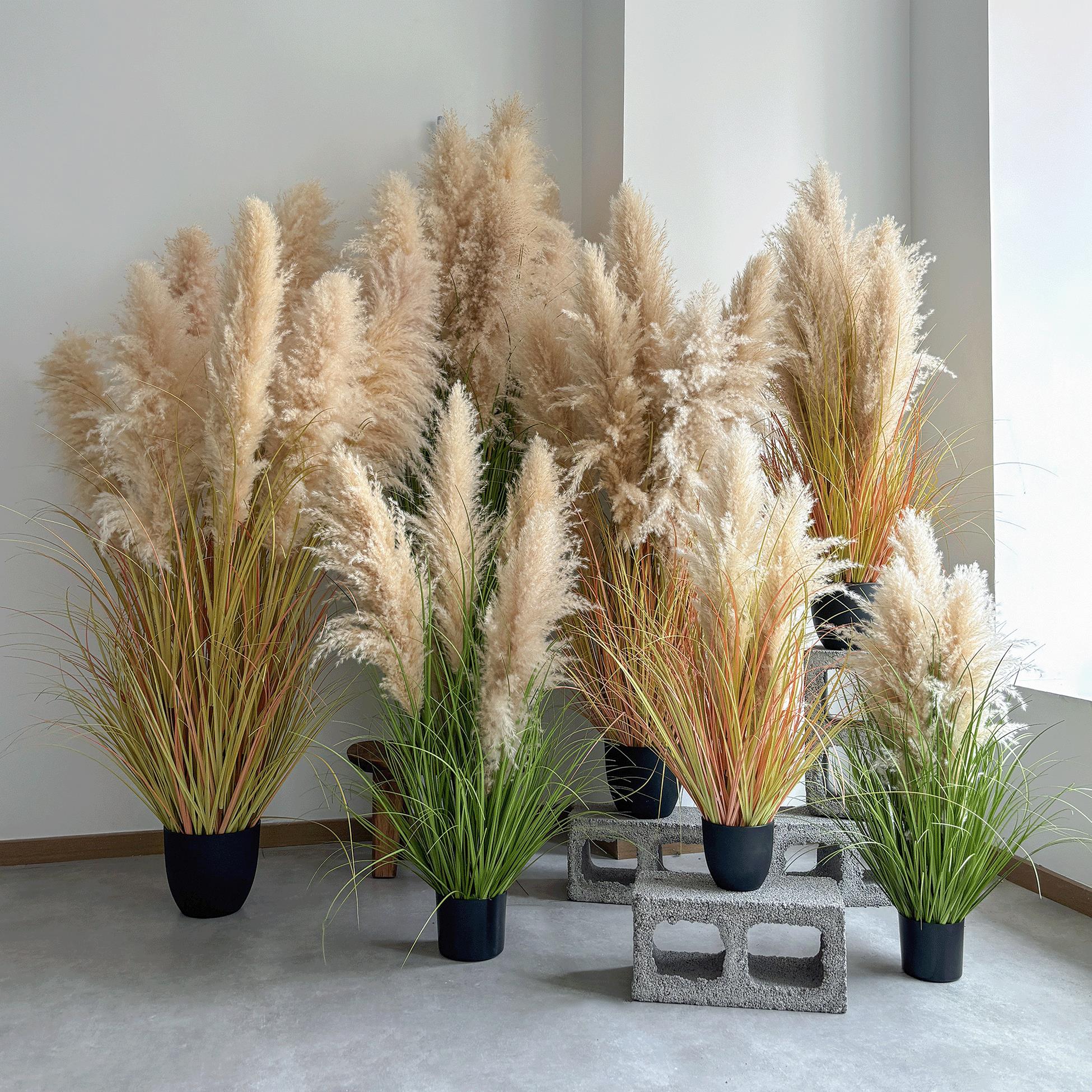 假绿植天然芦苇假花狗尾草室内高级彷生植物景观摆件落地盆栽装饰