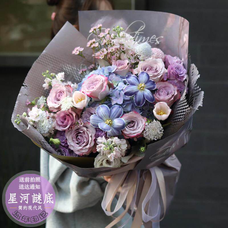 上海同城鲜花快递郁金香玫瑰花束送长辈爱人朋友闺蜜生日花店订花