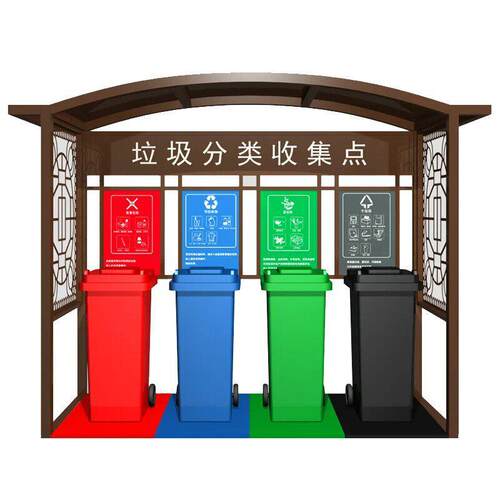 厂家直供垃圾亭不锈钢垃圾分类亭镀锌板垃圾收集点垃圾分类宣传栏