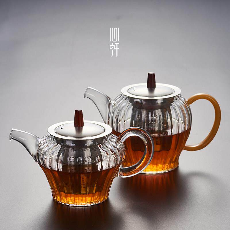 新羽 玻璃茶壶过滤泡茶壶耐高温家用花茶壶泡茶杯办公室茶具套装