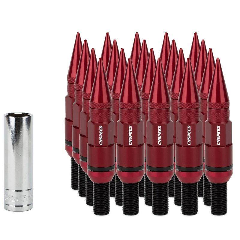 汽车改装螺栓6061铝盖式锥轮吊耳螺母螺栓防盗德国车轮螺母带尖头