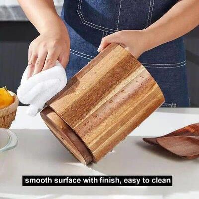 Wooden Kitchen Utensil Holder 7.1 Inch Cooking Utensil