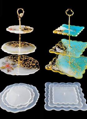 DIY Crystal Silicone Mold Three-layer Fruit Plate Tea Plate
