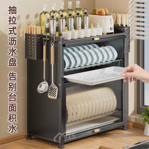 厨房防尘碗柜置物架沥水架台面家用带门碗筷碗碟碗盘架子代发专属