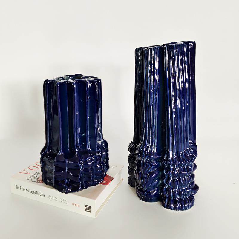 新中式禅意陶瓷花瓶摆件样板房客厅书柜酒柜电视柜插花器可水培