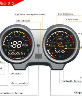 出口南美2023升级款摩托车电子仪表适用于巴西CG TITAN150 Fan150