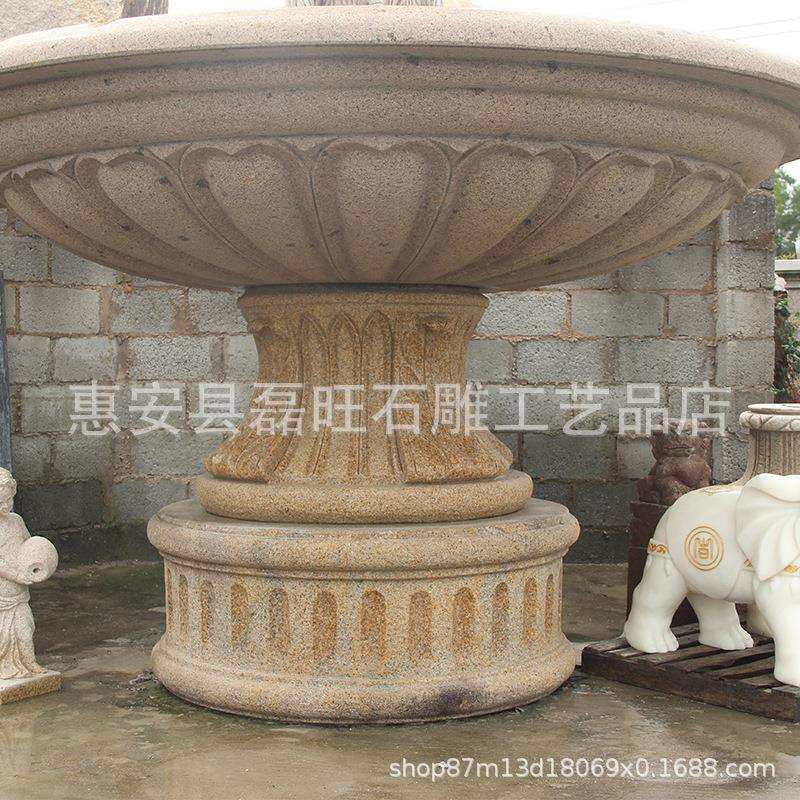 花岗石欧式喷泉 晚霞红别墅水景摆件艺术装饰 石雕景观喷泉雕塑