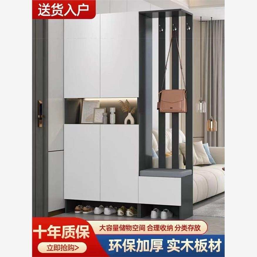 实木玄关柜入门鞋柜一体屏风隔断客厅遮挡隔断柜客厅双面屏风架