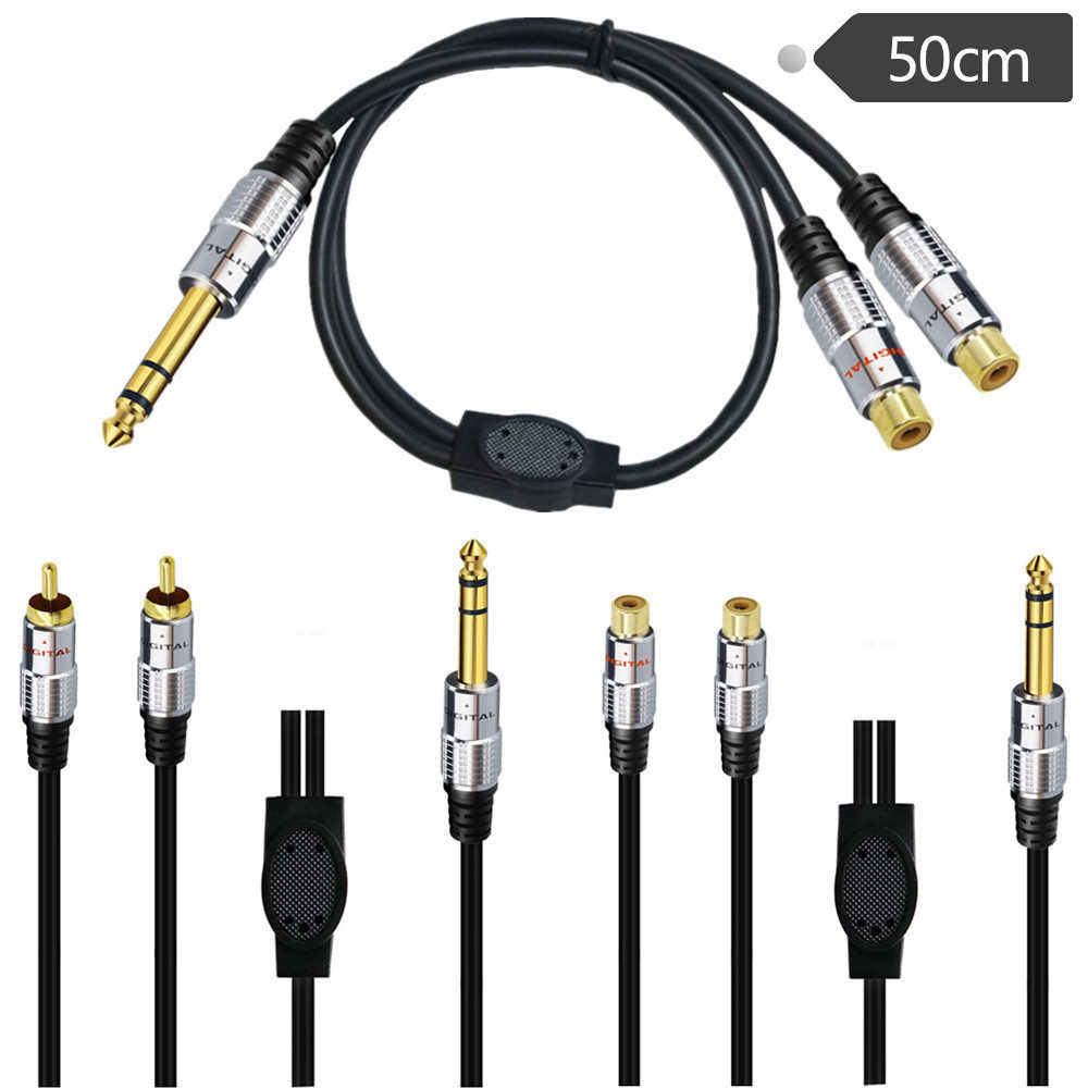35rca花线一分头二6双莲..2rca35转6金属外壳音频大三公转芯镀金