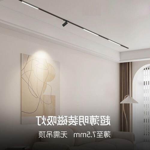 明装磁吸轨道灯极窄超薄家用客厅led磁吸灯嵌入式无主灯客厅照明