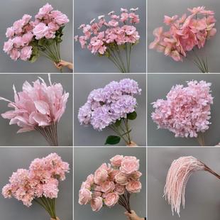 婚礼花艺舞台背景花装饰布置引花插花路粉色系真婚庆绣球玫瑰堂