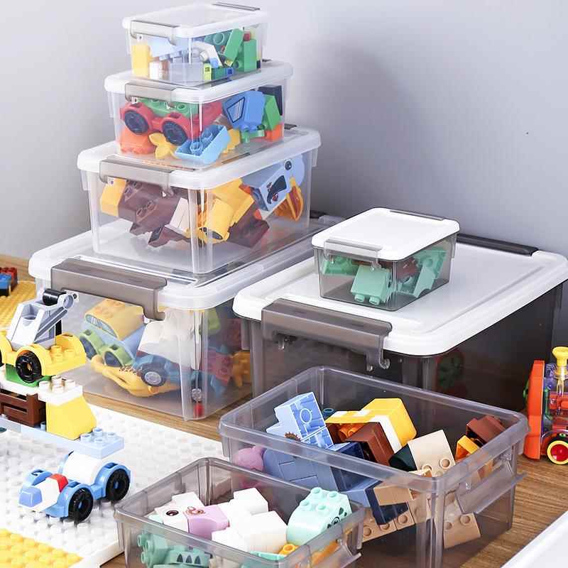 儿童玩具收纳盒子桌面杂物储物盒塑料透明收纳箱化妆品收纳盒加厚